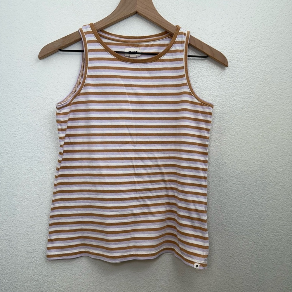 Pact Purple Orange Soho Stripe Organic Cotton Softspun Tank Top XS - Picture 3 of 10